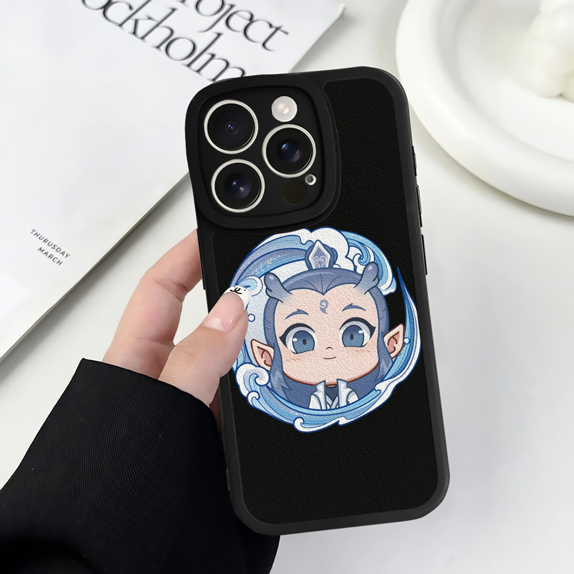 （画像用） Ne Zha 2 ナタ 魔童の大暴れ 【iPhone 16シリーズ対応】シリコンスマホケース（レザー調） 材質：シリコン